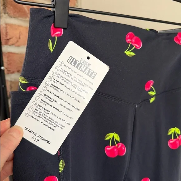 PINK Victoria's Secret Women’s Leggings with Cherry Design - Picture 2 of 5